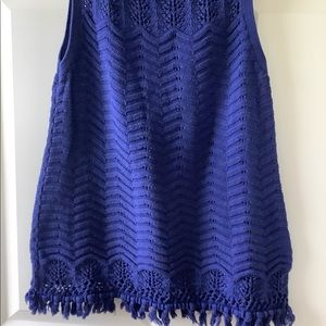 Sleeveless cotton sweater